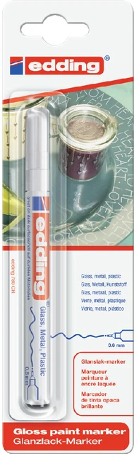 Paintmarker edding 780 op oliebasis 0.8mm wit blister à 1 stuk