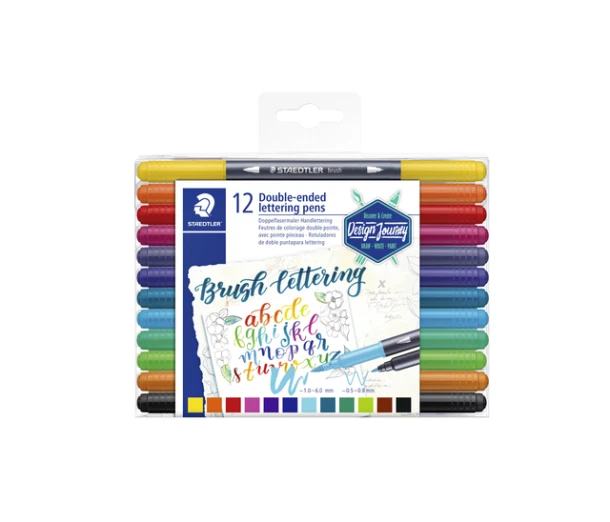 Brushpen Staedtler 3004 lettering duo 0.5-6mm blister à 12st ass