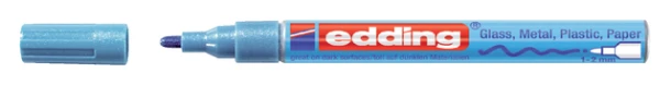 Paintmarker edding 751 op oliebasis 1-2mm metallic blauw