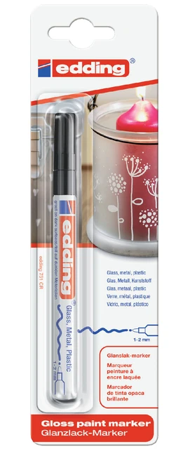 Viltstift edding 751 lakmarker rond zwart 1-2mm bl