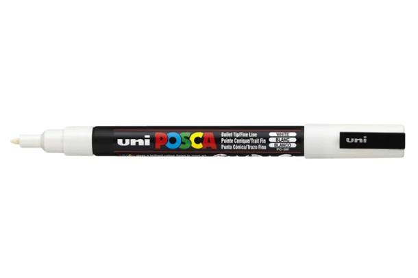Marker Posca ronde punt fijn Wit PC3M BL