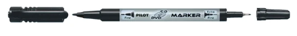 CD-Dvd Marker Pilot Twin F En Ef 0.5mm+0.3mm Zwart