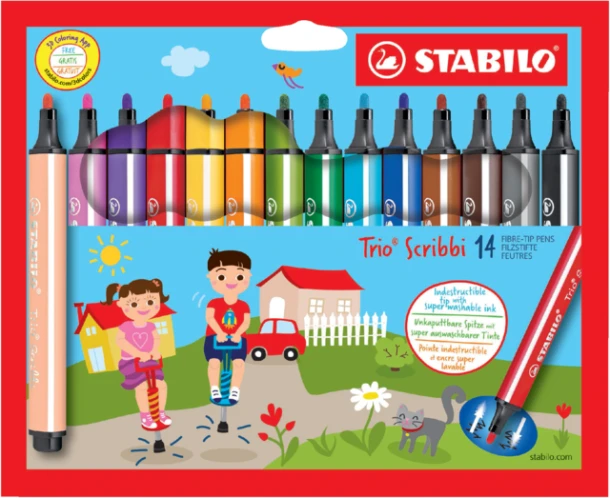 Viltstift Stabilo Trio Scribbi doos a 14
