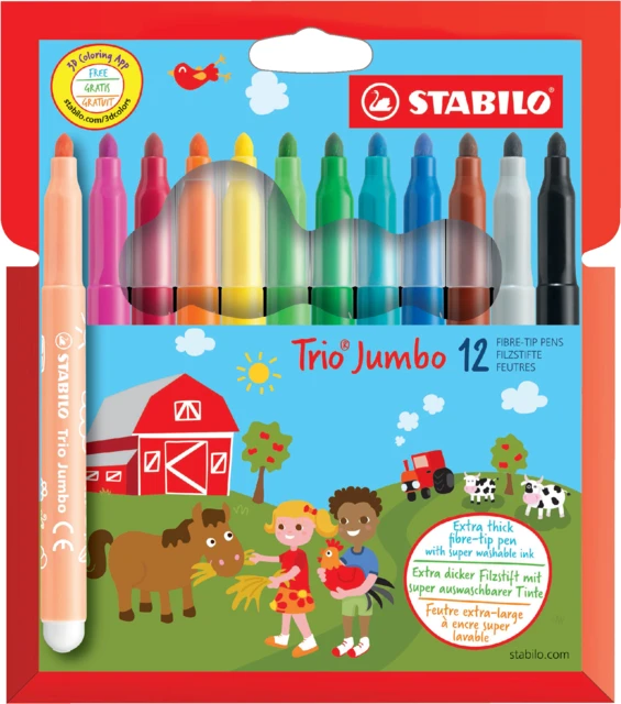 STABILO Trio Jumbo - viltstift - met extra dikke p