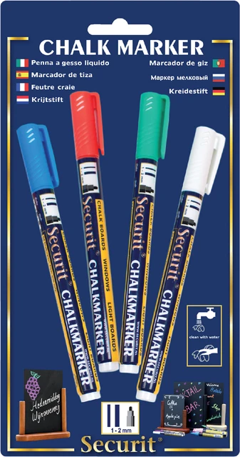 Krijtstift Securit SMA-100 rond ass 1-2mm blister 4st