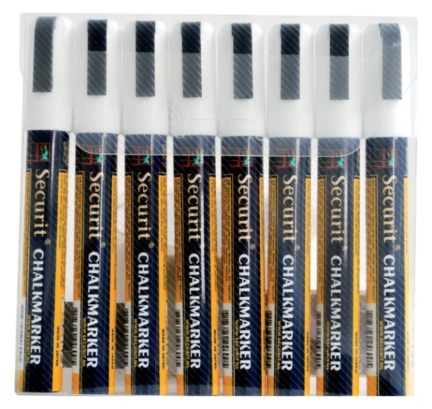 Krijtstift Securit SMA-510 Schuin Wit 2-6mm Bl à 8