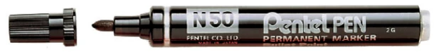 Viltstift Pentel N50 rond zwart 1.5-3mm