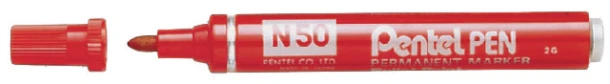 Viltstift Pentel N50 rond rood 1.5-3mm