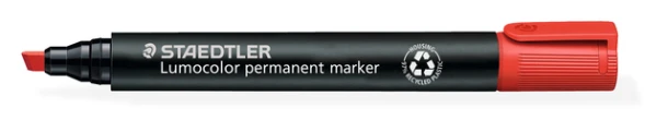Viltstift Staedtler Lumocolor 350 permanent schuin rood