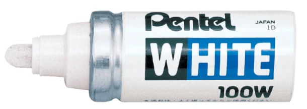 Viltstift Pentel 100W lakmarker rond wit 4mm