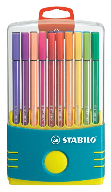Viltstift Stabilo 68 Box Turquoise 20st Ass