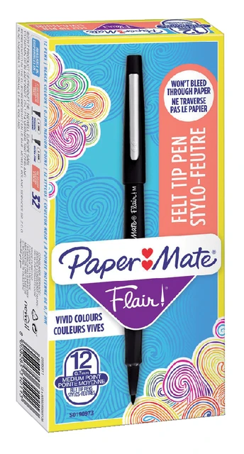 Fineschrijver Papermate Flair original zwart