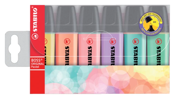Markeerstift Stabilo Boss 70/6-2 Pastel etui 6 st