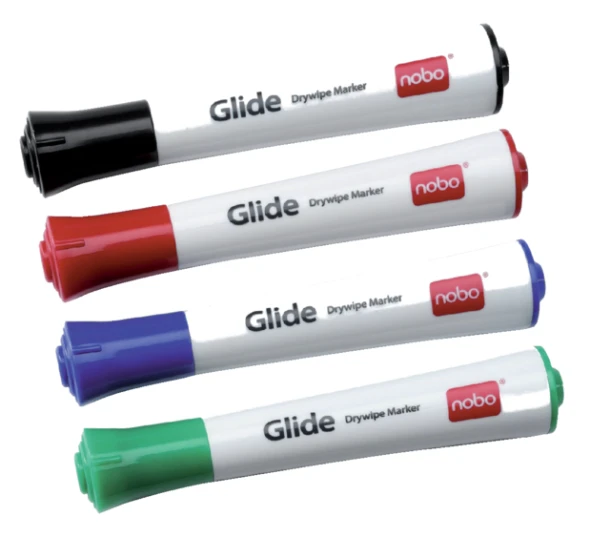 Whiteboardmarker Nobo Glide 1mm set à 4 kleuren