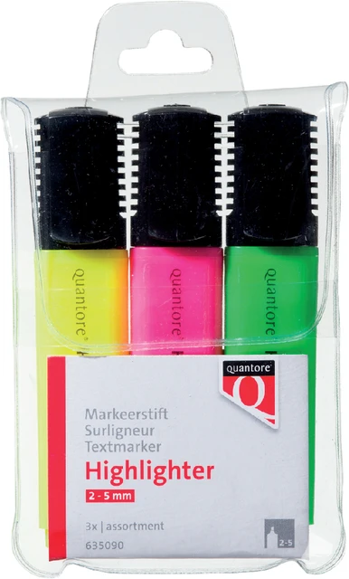 Markeerstift Quantore assorti; set 3 stuks
