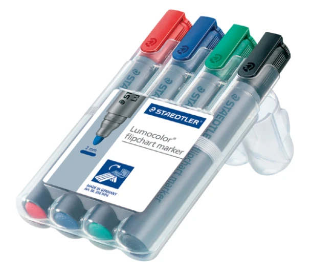Viltstift Staedler 356WP4 flipover;pk 4 st.assorti