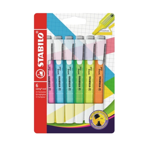 Markeerstift Stabilo Swing assorti; etui 6st