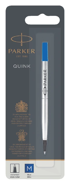 Rollerballvulling Parker medium blauw, op blister
