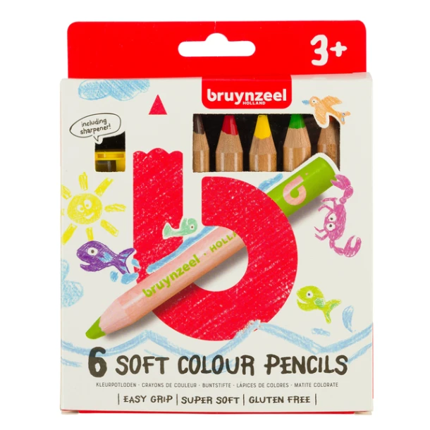 Potlood en waskrijt 2-in-1 set à 6