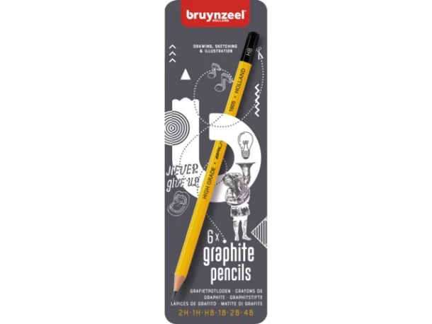 Potloden Bruynzeel BZL 6 Hardheden; blik 6 stuks