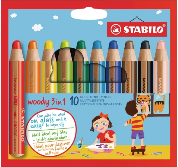 Wasco in potloodvorm Stabilo Woody 880/10 st.