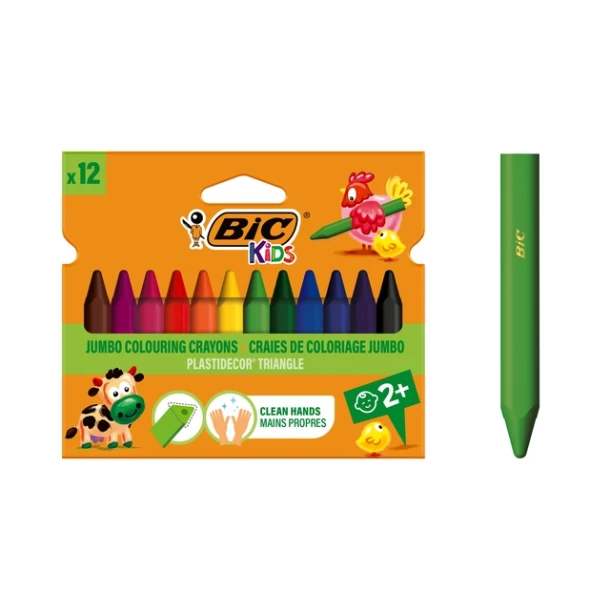 Kleurkrijt BicKids 857 Plastidecor triangel 12st