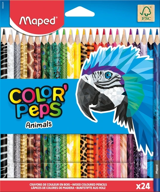Kleurpotlood Maped Color'Peps Animals set à 24 kleuren