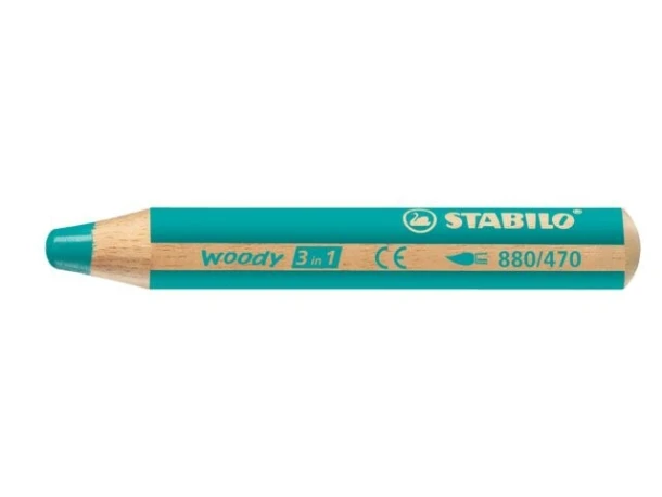 Kleurpotlood Stabilo Woody 880 3 In 1 turquoise