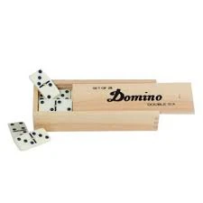 Domino dubbel 6, wit in kist