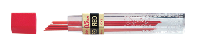 Potloodstiften Pentel 0.5mm PPR-5 rood; koker
