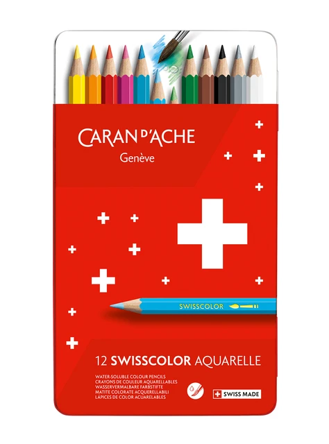 Kleurpotloden Caran d'Ache Swisscolor aquarel 12 stuks assorti