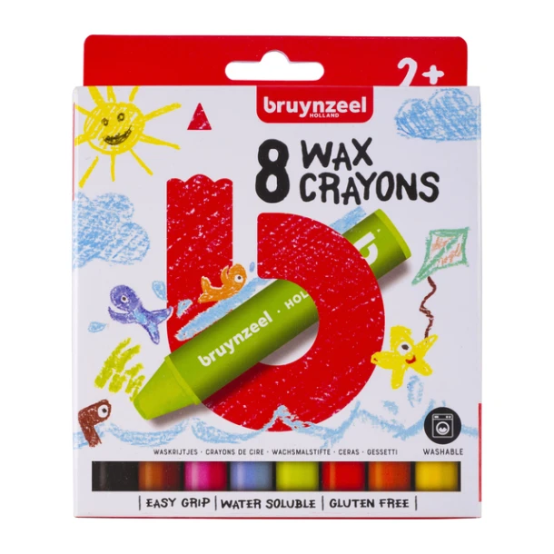 Waskrijt Bruynzeel Kids set à 8 stuks assorti