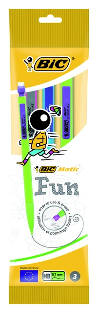 Vulpotlood Bic Matic fun HB 0.7mm blister à 3 stuks