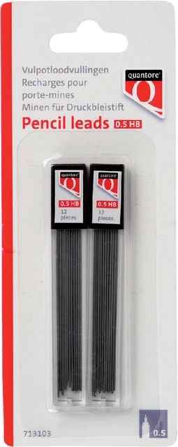 Potloodstift Quantore 0.5mm HB; blister 2 st