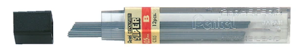 Potloodstiften Pentel 0.5mm B; koker 12 stuks