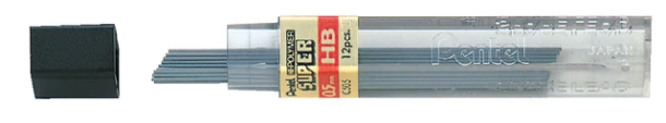 Potloodstiften Pentel 0.5mm HB; koker 12 stuks