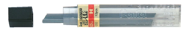 Potloodstift Pentel H 0.5mm zwart koker à 12 stuks