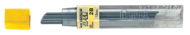 Potloodstiften Pentel 0.9mm 2B; koker 12 stuks