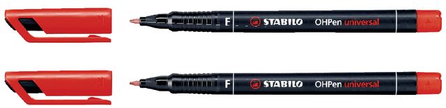 Viltstift Stabilo OHP 842/40 rond rood 0.7mm