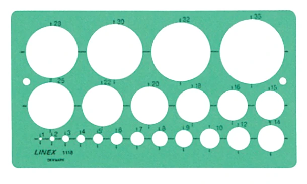 Sjabloon Linex 1118S cirkels met inktvoetjes
