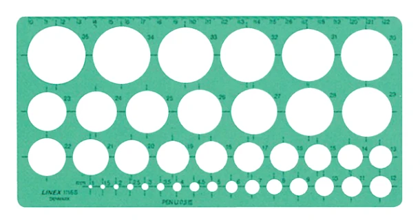 Sjabloon Linex 1116S, cirkel met inktvoetjes