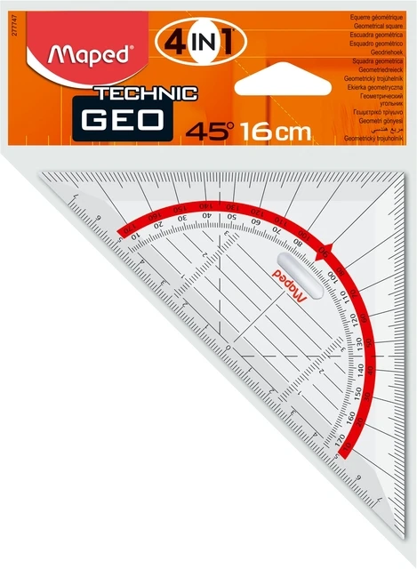 Geodriehoek Maped 277747 160mm 45graden transparan