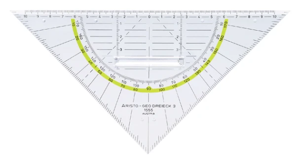 Geodriehoek Aristo 1555/2 225mm met greep transp.