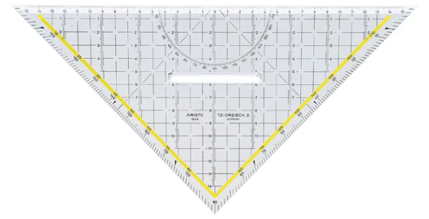 Geodriehoek Aristo 1648/2 325mm met greep transp.