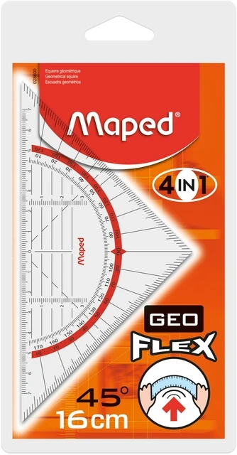 Geodriehoek Maped 028600 160mm flexibel transparan