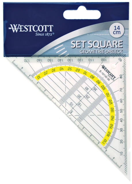 Geodriehoek Westcott 140mm transparant