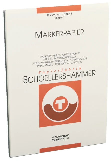 Markerblok Schoeleshammer A4 75gr Wit