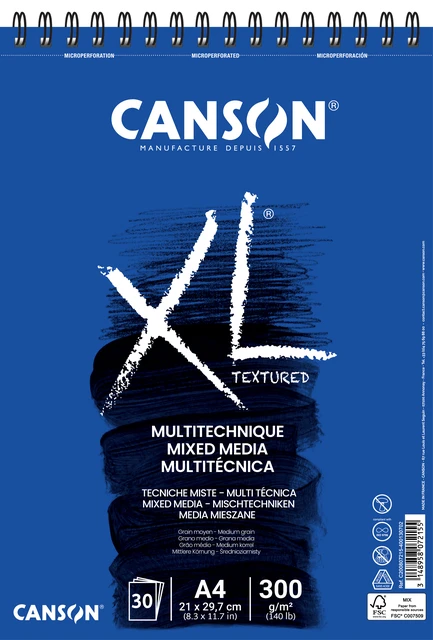 Aquarelblok Canson XL mix-media 300g A4 30 vel