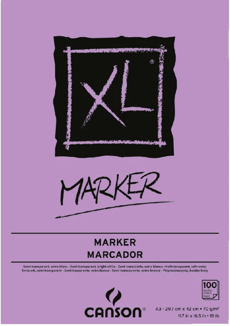 Tekenblok Canson Marker XL 70gr A3 100 vel