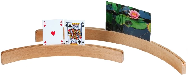Kaartenlat 35 cm gebogen blank multiplex